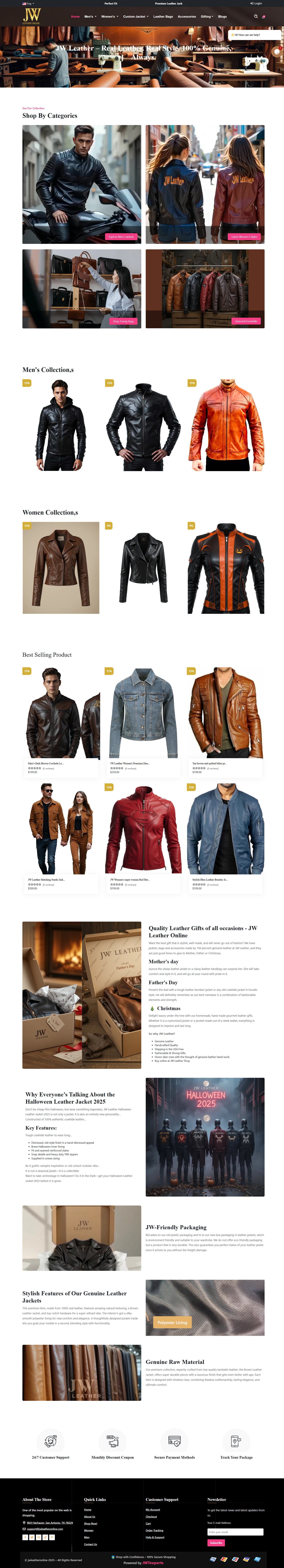 JW Leather Online Website Preview